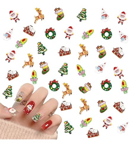 Amazon | クリスマス ネイルパーツ 100個セット 3D 立体 可愛い